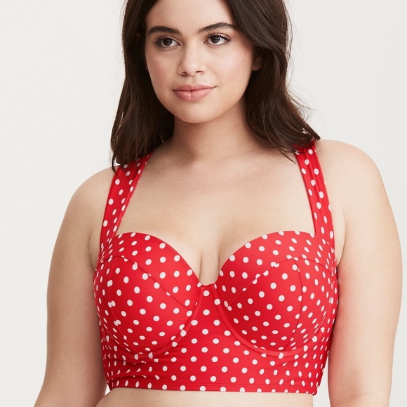 torrid Polka Dot Print 2pc swimsuit bikini 0x L LG - Picture 2 of 7